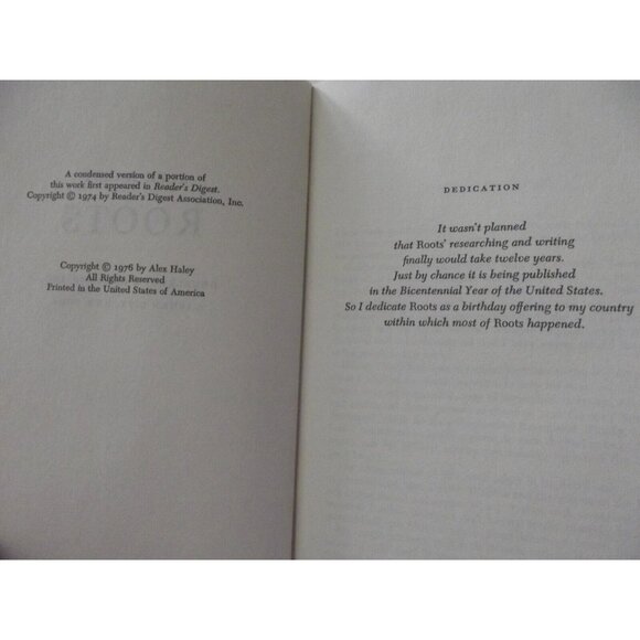 Roots by Alex Haley 1976 Hardcover Book Club Edition Vintage - Picture 12 of 13